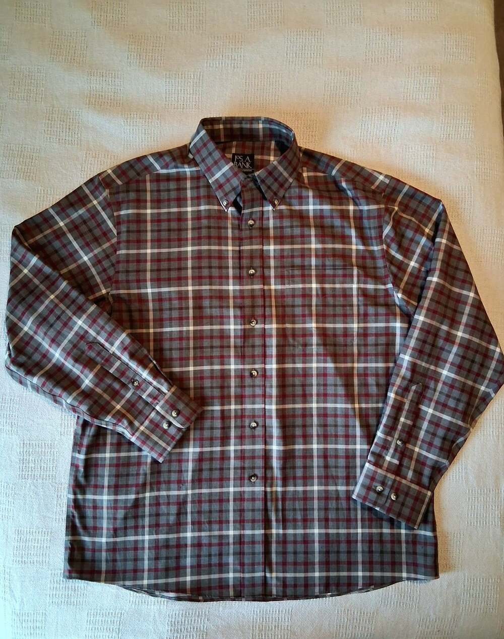 Jos. A. Bank Traveler's Collection Button-Down Shirt Size L Plaid